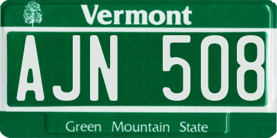 VT license plate AJN508