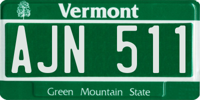 VT license plate AJN511