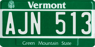 VT license plate AJN513