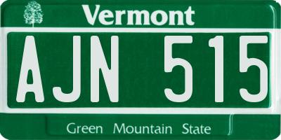 VT license plate AJN515