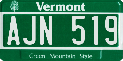 VT license plate AJN519