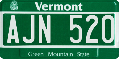VT license plate AJN520