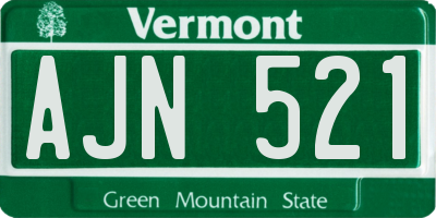 VT license plate AJN521