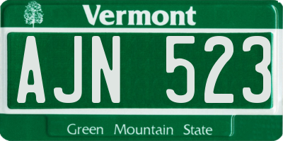 VT license plate AJN523