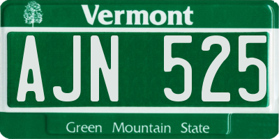 VT license plate AJN525