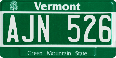 VT license plate AJN526