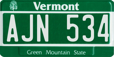 VT license plate AJN534