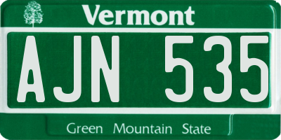 VT license plate AJN535