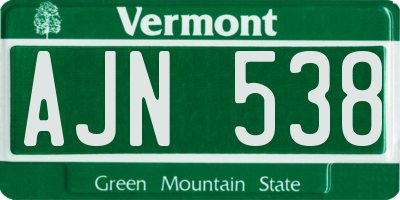 VT license plate AJN538