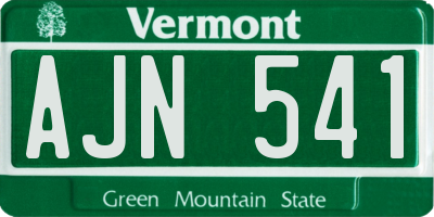 VT license plate AJN541