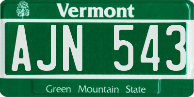 VT license plate AJN543