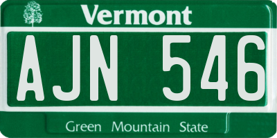 VT license plate AJN546