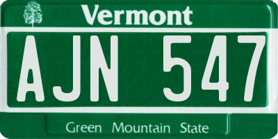 VT license plate AJN547