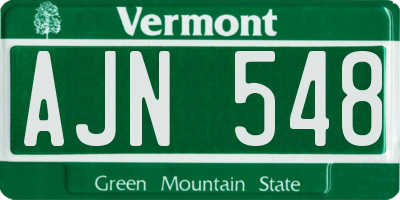 VT license plate AJN548