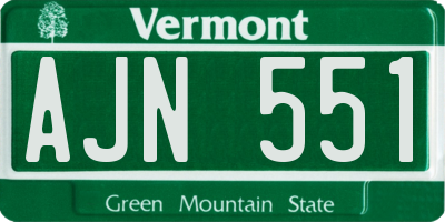 VT license plate AJN551