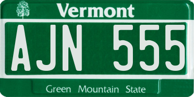 VT license plate AJN555