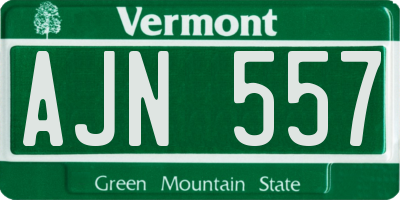 VT license plate AJN557