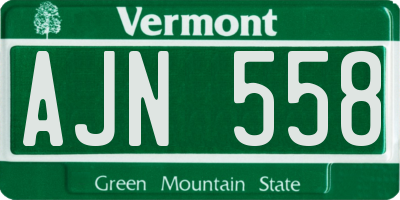 VT license plate AJN558