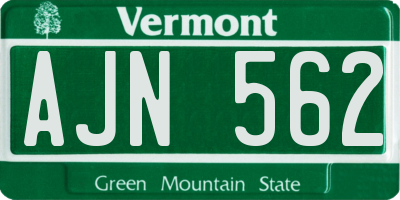 VT license plate AJN562