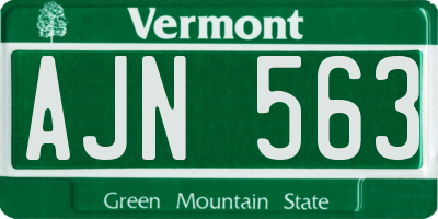 VT license plate AJN563