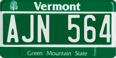 VT license plate AJN564