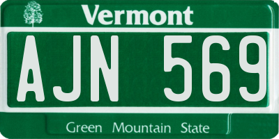 VT license plate AJN569