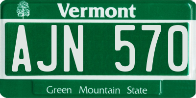 VT license plate AJN570
