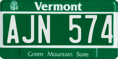 VT license plate AJN574