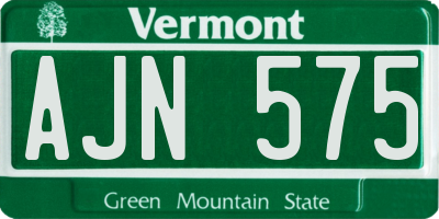 VT license plate AJN575