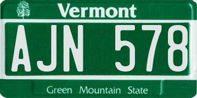 VT license plate AJN578