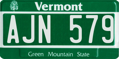 VT license plate AJN579