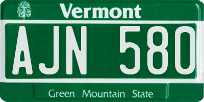 VT license plate AJN580
