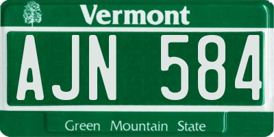 VT license plate AJN584