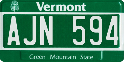 VT license plate AJN594