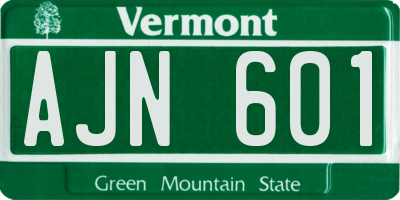 VT license plate AJN601