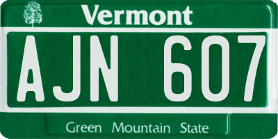 VT license plate AJN607