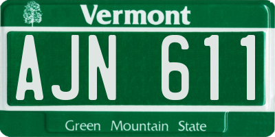 VT license plate AJN611