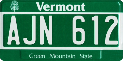 VT license plate AJN612