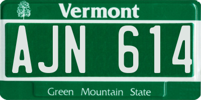 VT license plate AJN614