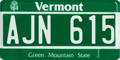 VT license plate AJN615