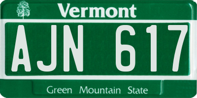 VT license plate AJN617