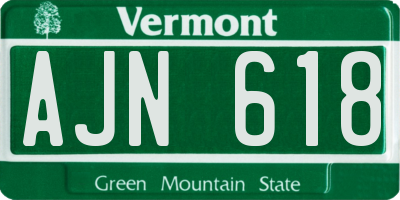 VT license plate AJN618