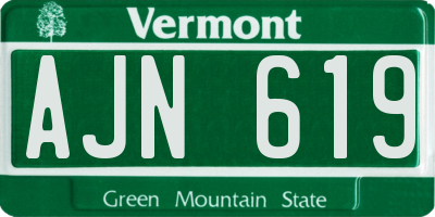 VT license plate AJN619
