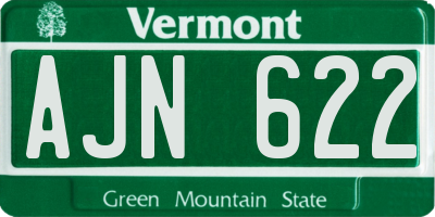 VT license plate AJN622