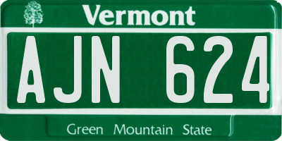 VT license plate AJN624