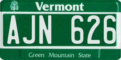 VT license plate AJN626