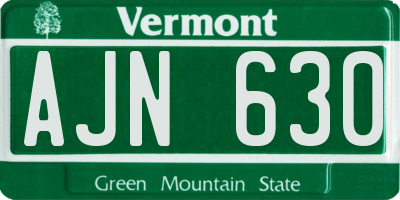 VT license plate AJN630