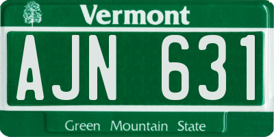 VT license plate AJN631