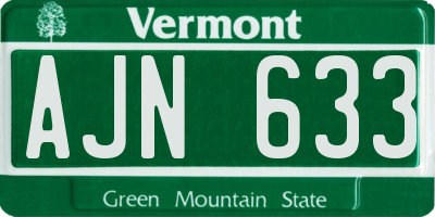 VT license plate AJN633