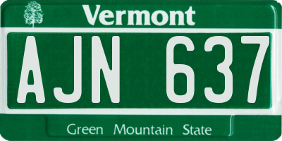 VT license plate AJN637